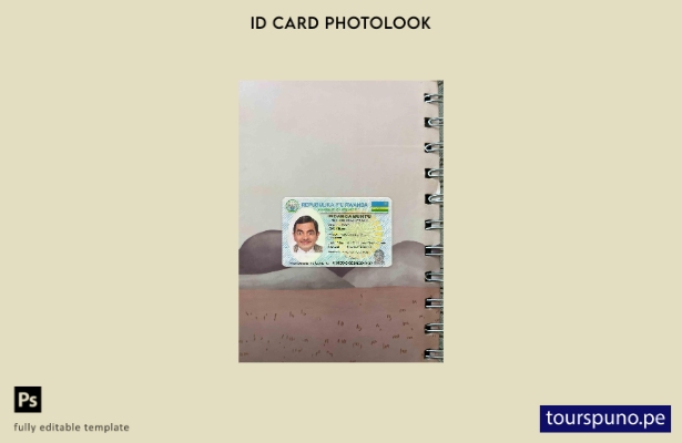Plantilla FRONTAL lista para imprimir con aspecto fotográfico de identificaci 23